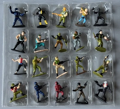 Винтажный 1989 Hasbro GI Joe 20 микро мини фигурки полный комплект и лоток по почте - Изображение 1 из 4