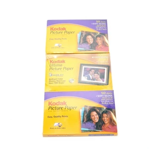 Lot of 3 4x6" Kodak Picture Paper  - 2 Kodak Soft Gloss & 1 Kodak Ultima - NEW - Picture 1 of 6