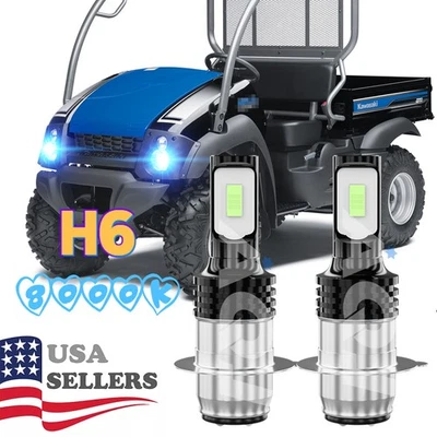H6 For Kawasaki Mule 610 2005-2011 2x 8000K White LED Headlights Bulbs Kit - Image 1 of 4