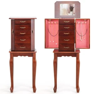 Jewelry Wood Cabinet Armoire Storage Box Chest Stand Organizer Christmas Gift - Picture 1 of 12