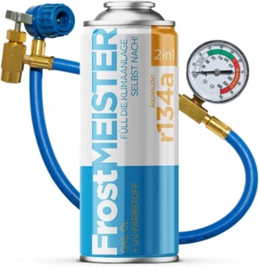 2 in 1 - Kit Di Ricarica per Aria Condizionata Auto 400 Ml Con Tubo Manometro pe - Foto 1 di 12