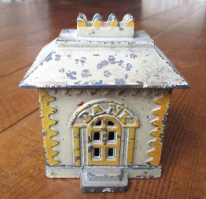 ANTIQUE J&E Stevens Cast Iron Crown BUILDING STILL BANK Vintage - Picture 1 of 5