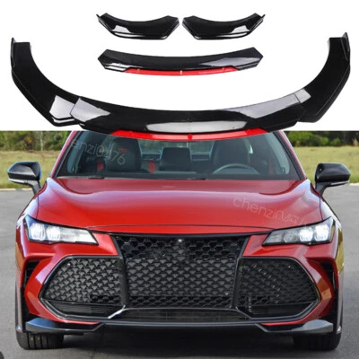 For Toyota Avalon Front Bumper Lip Spoiler Body Kit Glossy Black+Red Foto 1 de 4