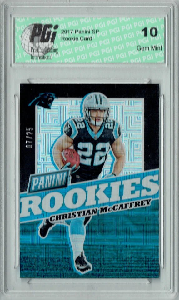 Christian McCaffrey 2017 Panini #FB32 Squares SP 25 Made Rookie Card PGI 10 - Image 1 of 1
