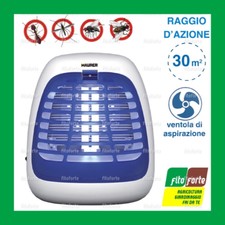ELETTROINSETTICIDA CON VENTOLA LAMPADA LUCE BLU ZANZARE INSETTI 30MQ DA INTERNI
