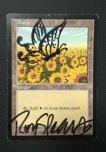 MTG PLAINS APAC SIGNED ALTERED PLAYED/HP/ROVINATO - PIANURA - SEE PIC - MAGIC - Picture 1 of 2