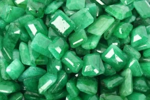 Natural Emerald Green Color Emerald Cut Loose Gemstone Lot - Picture 1 of 4