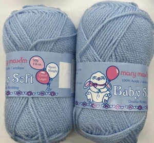 Mary Maxim Yarn "Baby Blue" 2 Skeins #1854 - Picture 1 of 4