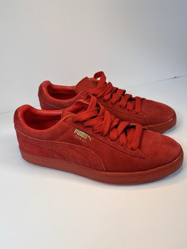 Sneaker PUMA scamosciata toni classici tango rosso oro uomo taglia 9