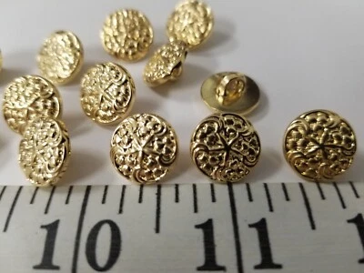 VINTAGE BUTTONS SET OF 12 GOLD TUZ2985 - Image 1 of 2