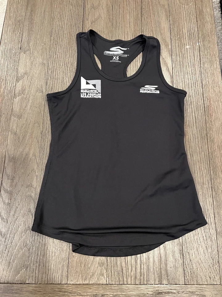 Camiseta sin mangas para mujer Skechers Los Angeles Marathon XS negra Foto 1 de 1