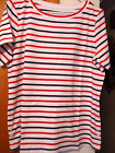 Joan Rivers Baumwollmischung T-Shirt mit Knopfdetail, ROT, WEISS, BLAU, A507382, MED,