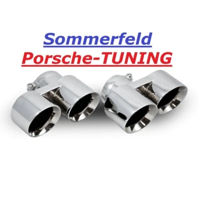 Porsche 997 Turbo + S MK1 Chrome Twin Tailpipes Chrome Double Tail Pipe - Image 1 of 2