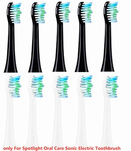 10x brush Heads For Spotlight Oral Care Sonic Electric Toothbrush (5white5black) - Picture 1 of 1