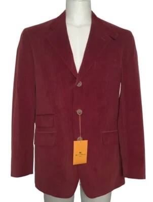 NUEVO Abrigo deportivo de pana Etro (chaqueta)!  Forro de lunares rojo oscuro calce ajustado Foto 1 de 4