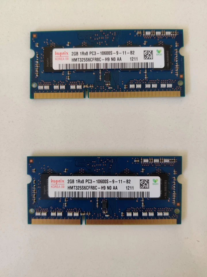 2x2GB DDR3 PC3-10600S 1333MHz per Apple MacBook Pro 2009-2012 - Immagine 1 di 1