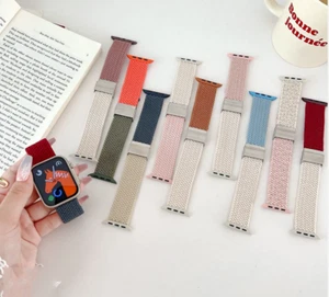 Band Solo Loop Bracelet iWatch Ultra 8 7 6 5 4 3 38 45 49mm Braided Sport Strap - Picture 1 of 49