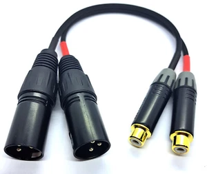 Cable adaptador 2 x XLR macho - 2 x RCA RCA embrague vers. Longitudes - Imagen 1 de 2