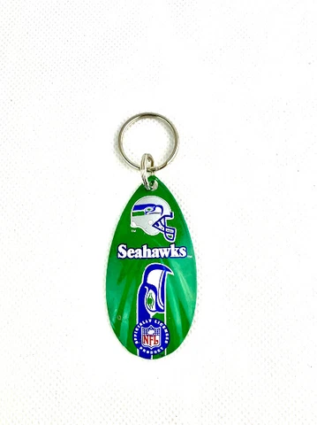 Seattle Seahawks NFL Logo Green Vintage Teardrop Spinner Keychain Large Cover
