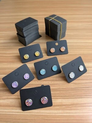 Earring Display Cards 2 Inch Black Cardstock  200ct Jewelry Making Supplies  - Image 1 of 4