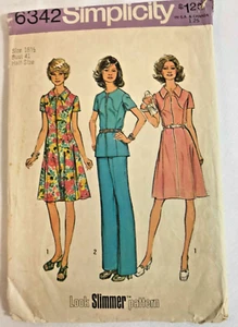Simplicity #6342 Size 18 1/2 Bust 41 Half Size Look Slimmer Pattern - Picture 1 of 5