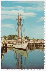 1969 Schooner Bowdoin Camden ME Arctic Explorer nave costruita 1921 cartolina NP - Foto 1 di 11