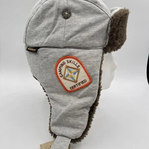 Lil Mad Bomber Faux Fur Lining Trapper Hat Kids Sz L Ear Flaps Knit Camp Aviator - Picture 1 of 22