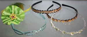 Lot of 5 Headbands Colorful Girl's Jeweled Boho Hair Accessories Flower NWOT - Picture 1 of 3