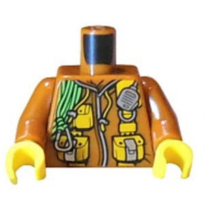 used LEGO Jungle Explorer Minifig Torso - dark-orange with yellow hands - Picture 1 of 2