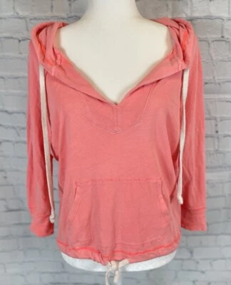 Sudadera con Capucha American Eagle Para Mujer Neón Melocotón Naranja Manga 3/4 Cuello en V S Foto 1 de 4