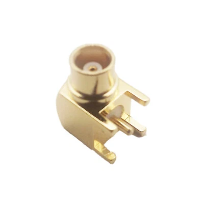 MCX Female Jack Right Angle 90°Thru Hole PCB Mount With Solder Post RF Connector - Image 1 of 4