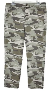 Pantalones para mujer JCrew camuflados verdes pierna recta recortados algodón casuales camuflaje talla 10 - Imagen 1 de 7