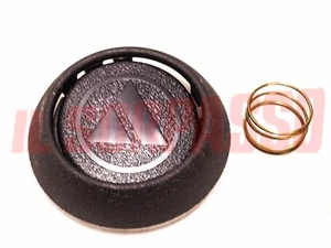 PULSANTE CLACSON VOLANTE STERZO GHIERA MOLLA AUTOBIANCHI A112 ORIGINAL LOGO NERO - Picture 1 of 2