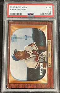 1955 Bowman Hank Aaron PSA 1.5 FR #179 Newly Graded Vintage Braves - Picture 1 of 4
