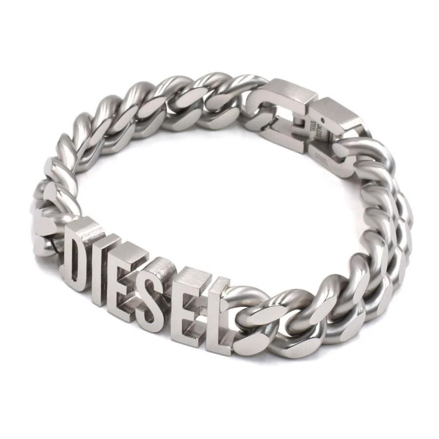 DIESEL Mens Stainless Steel Logo Chain Bracelet DX1389040