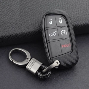 Silicone Key Fob Case Cover Shell For Jeep Cherokee Compass Dodge Dart Journey - Picture 1 of 8