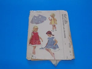 VTG 1950s McCall Sewing Pattern 1712 Girls Cobbler Apron Tic Tac Toe Size 8 - Picture 1 of 4