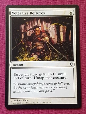 Magic The Gathering WORLDWAKE VETERAN'S REFLEXES white card MTG - Image 1 of 2