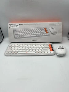 Logitech POP ICON Combo, Bluetooth Keyboard and Mouse Combo - Off-White - Picture 1 of 7