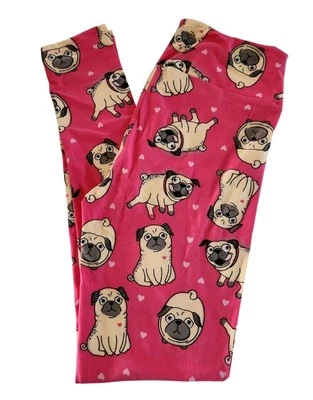 Lularoe Pug OS Leggings Puppy Dog Love Hearts VERY RARE NWOT! - Image 1 of 2
