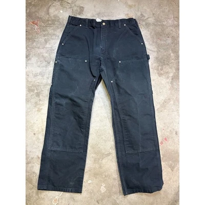 Carhartt B01 BLK Men's Dungaree Fit Black Work Pants Size 36x30 - Image 1 of 4