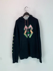 Jordan Black Graphic Hoodie Pullover Standard Fit Front Logo Kangaroo Pocket L - Picture 1 of 8