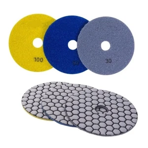 3pcs 4inch 100mm Dry Polishing Pads for Marble For Granite Stone Sanding Set - Picture 1 of 9