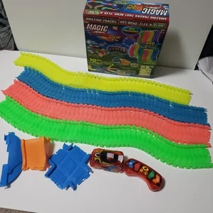 Magic Tracks RC Remote Control Turbo Race Car 10 ft Glow Track Jump Ramp - Picture 1 of 15