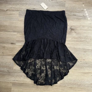 Women 3XL Steampunk Skirt Hi-Low Goth Cosplay Victorian Witchy Lace NWT Stretch - Picture 1 of 10