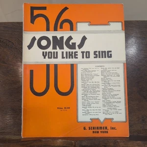 56 Songs You Like To Sing G Schirmer Vintage 1937 Sheet Music Book - Picture 1 of 2