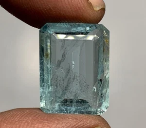 Natural High Quality Aquamarine Sky Blue Faceted Step Cut Octagon Shape 14x19M - Picture 1 of 10