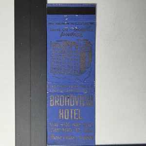 Broadview Hotel Chicago 1950s Blue Gold Foil Design Matchbook - Picture 1 of 1