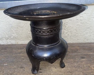 Authentic Japanese Usubata Ikebana Vase  Cast Iron Tripod  Vintage - Picture 1 of 8