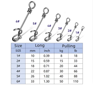 100Pcs Curve Snap Stainless Steel Fishing Snap Quick Change Fishing Clips Tackle - Picture 1 of 30